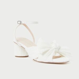 LOEFFLER RANDALL - Dahlia White Pleated Bow Heel